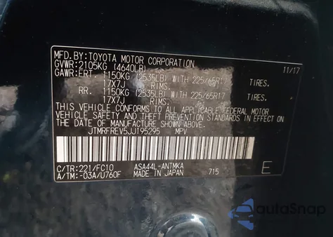 2018 Toyota Rav4 Xle from USA, damaged, VIN JTMRFREV5JJ195295